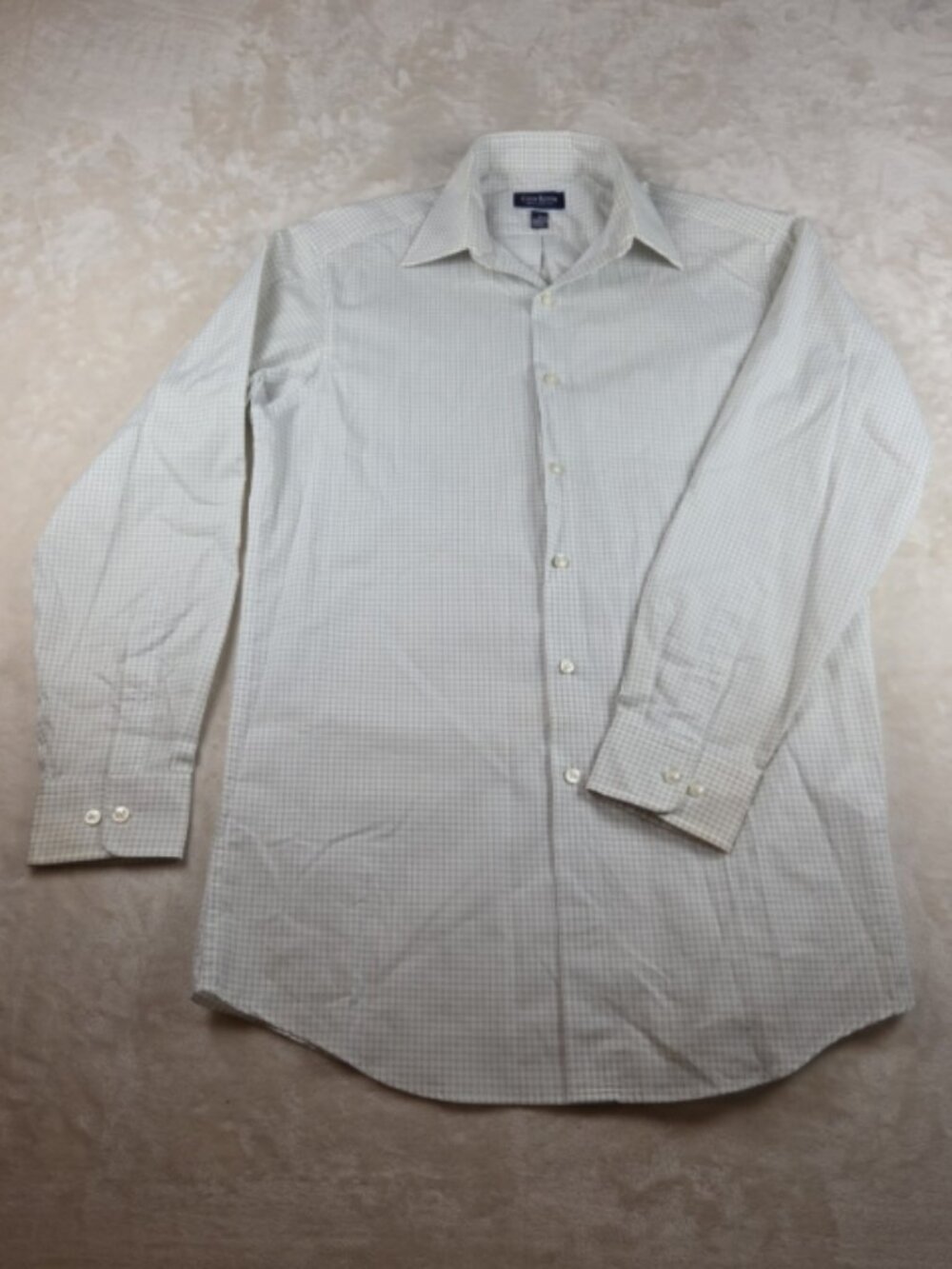 Club Room Regular Fit Dress Shirt • Men’s Small • White/Gray Check